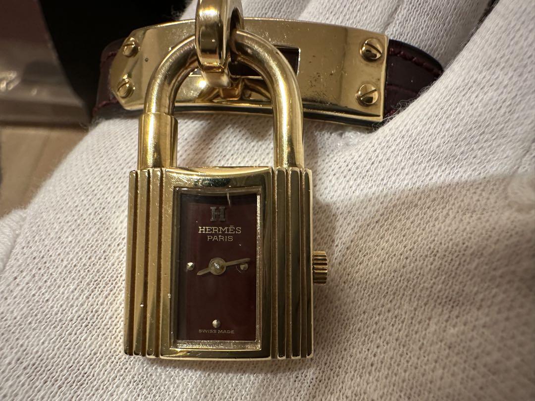 HERMES エルメス ケリーウォッチ レディース ワインレッド 電池新品交換済