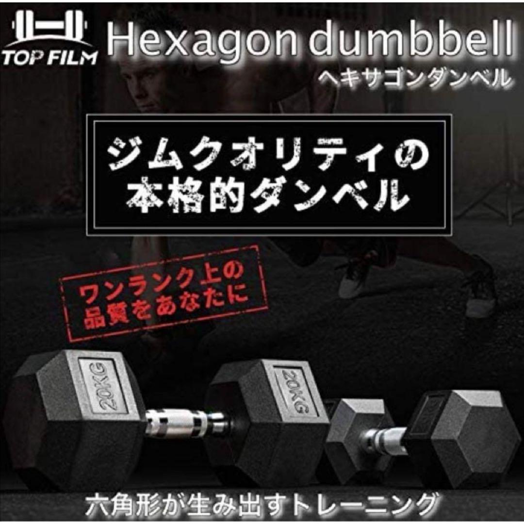 ダンベル 10kg 2個セット スタイリッシュ 六角