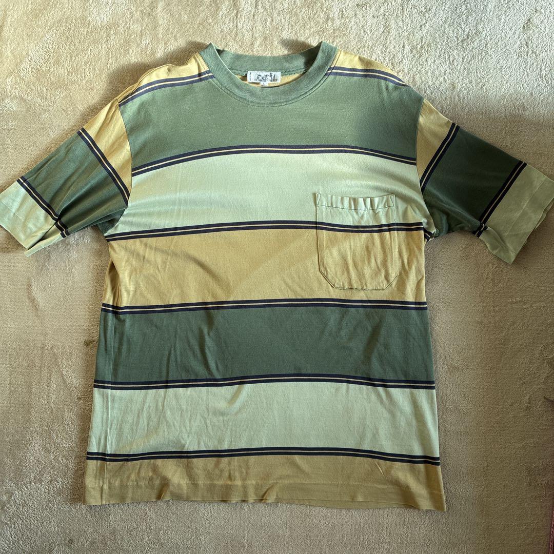 HERMES-PARIS ストライプ半袖Tシャツ 格安で L 40 - メルカリ