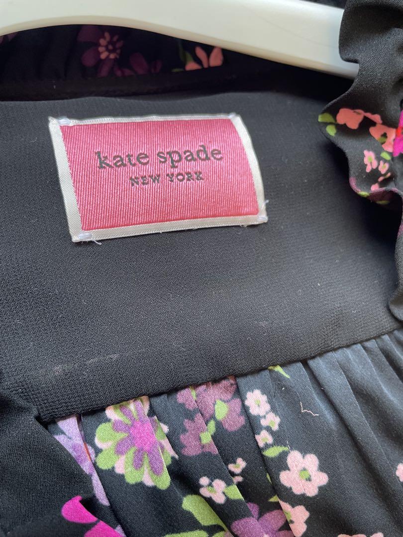 Kate Spade 花柄ワンピース 黒2ケイトスペード - メルカリ
