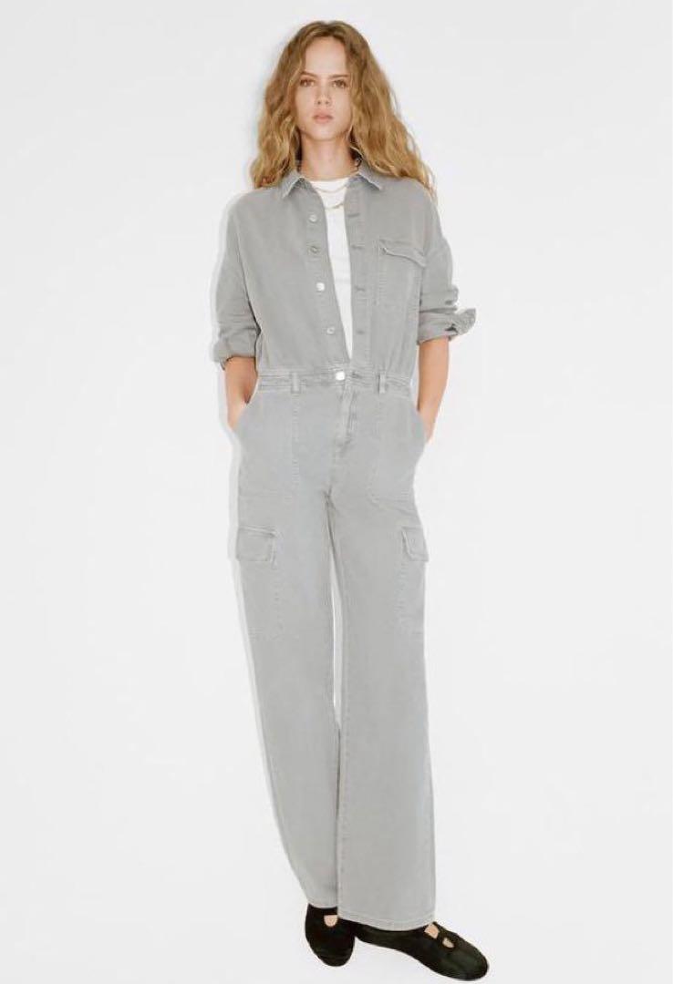 新品 ZARA 定価10,990円 デニム ジャンプスーツ XS 今季完売品