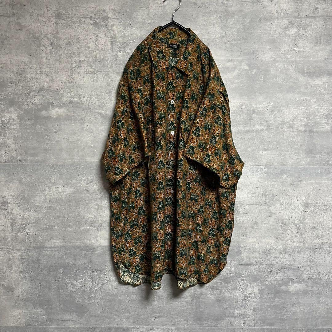 No.1635 VINTAGE ヴィンテージ 古着 総柄シャツ 半袖 レーヨン