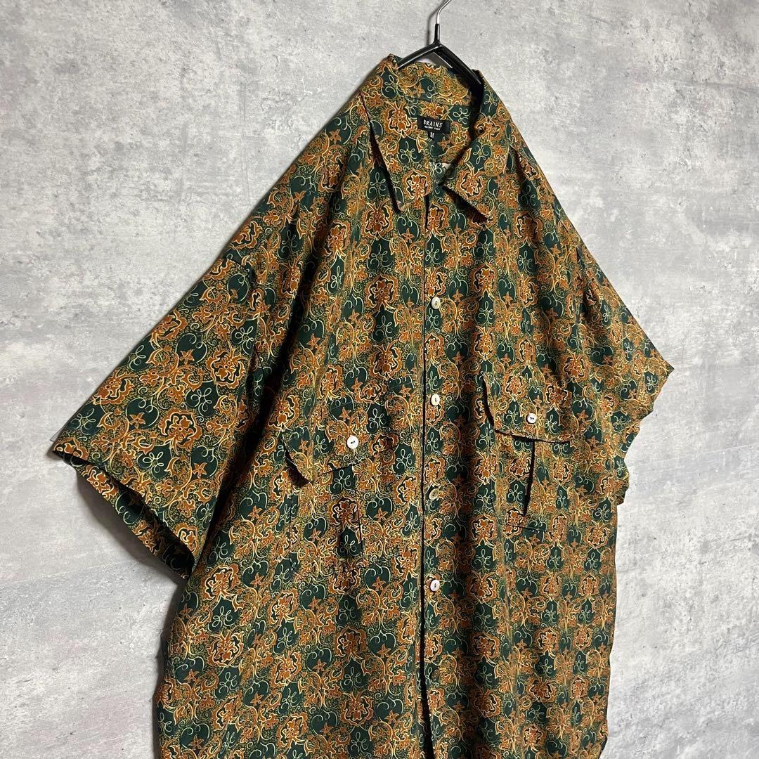 No.1635 VINTAGE ヴィンテージ 古着 総柄シャツ 半袖 レーヨン