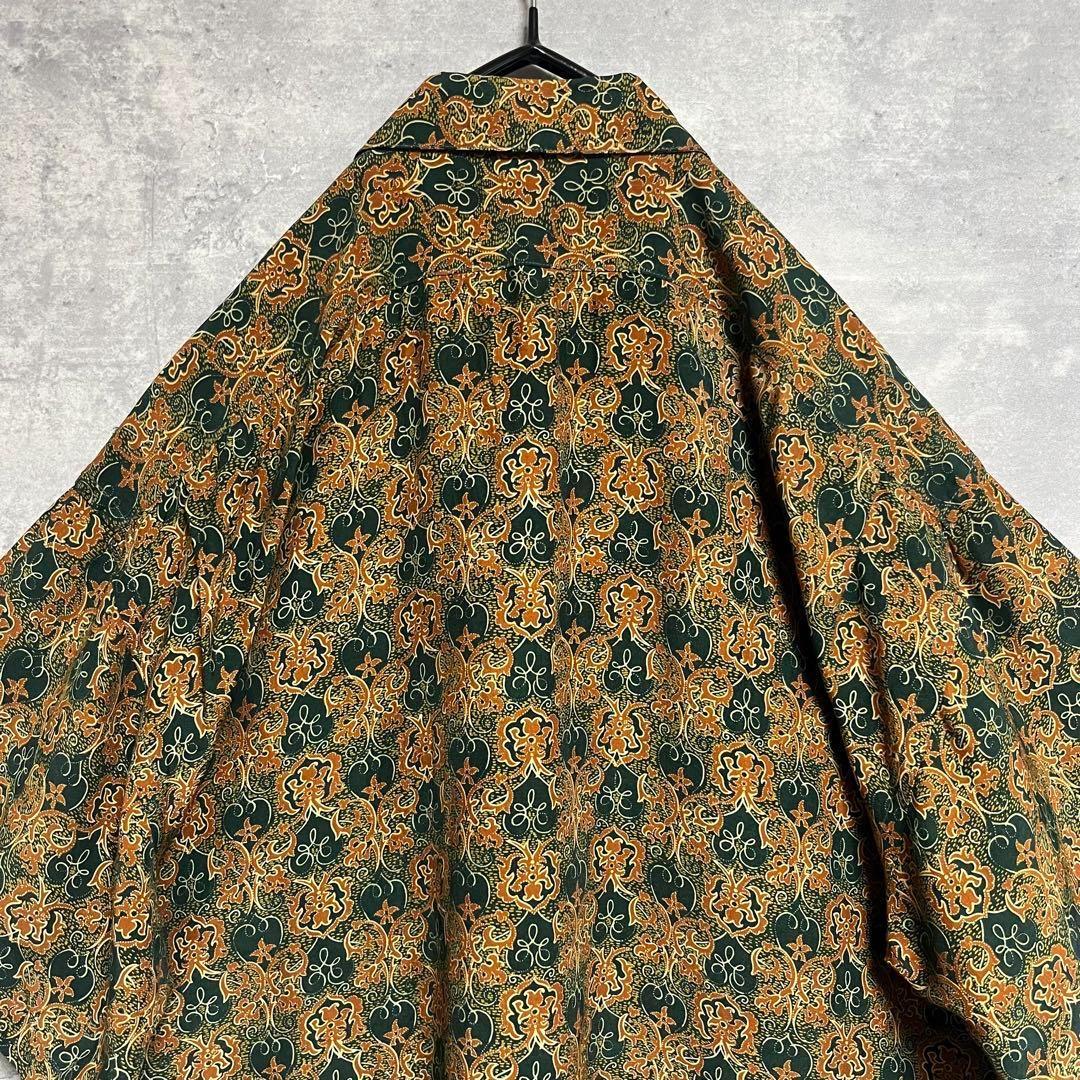 No.1635 VINTAGE ヴィンテージ 古着 総柄シャツ 半袖 レーヨン
