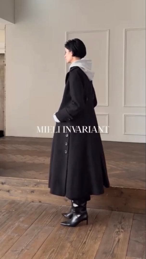 【新品タグ付き未使用】定番mieli invariant ロングコート 黒 【新品タグ付き未使用】定番mieli invariant ロングコート 黒