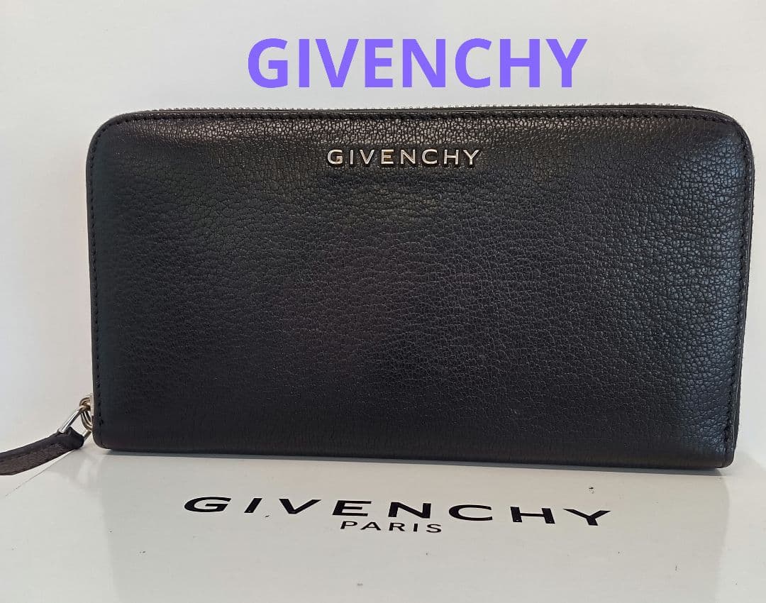 APS13 ジバンシー ラウンドファスナー長財布 き シルバー金具Givenchy