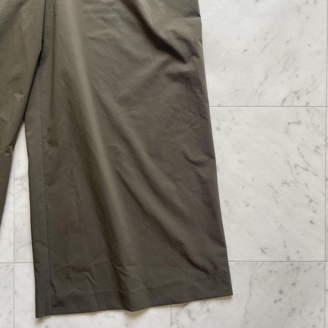 美品 カデュネ CADUNE オールインワン フリル袖 カーキ ゆったり