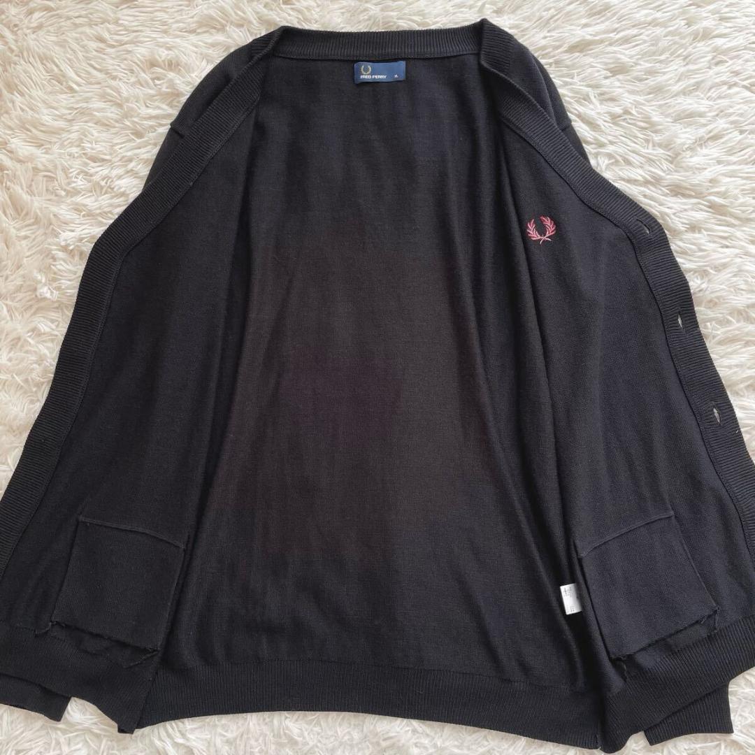 希少 美品 XL フレッドペリー カーディガン ユニオンジャック エルボーパッチ