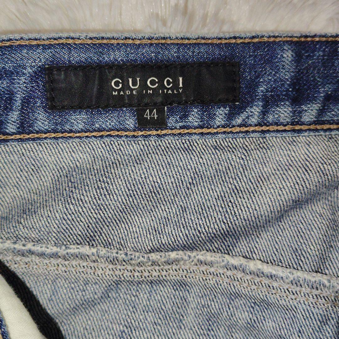 GUCCI ダメージデニム ジーンズ シェリーライン ホースビット 44 GUCCI ダメージデニム ジーンズ シェリーライン ホースビット 44