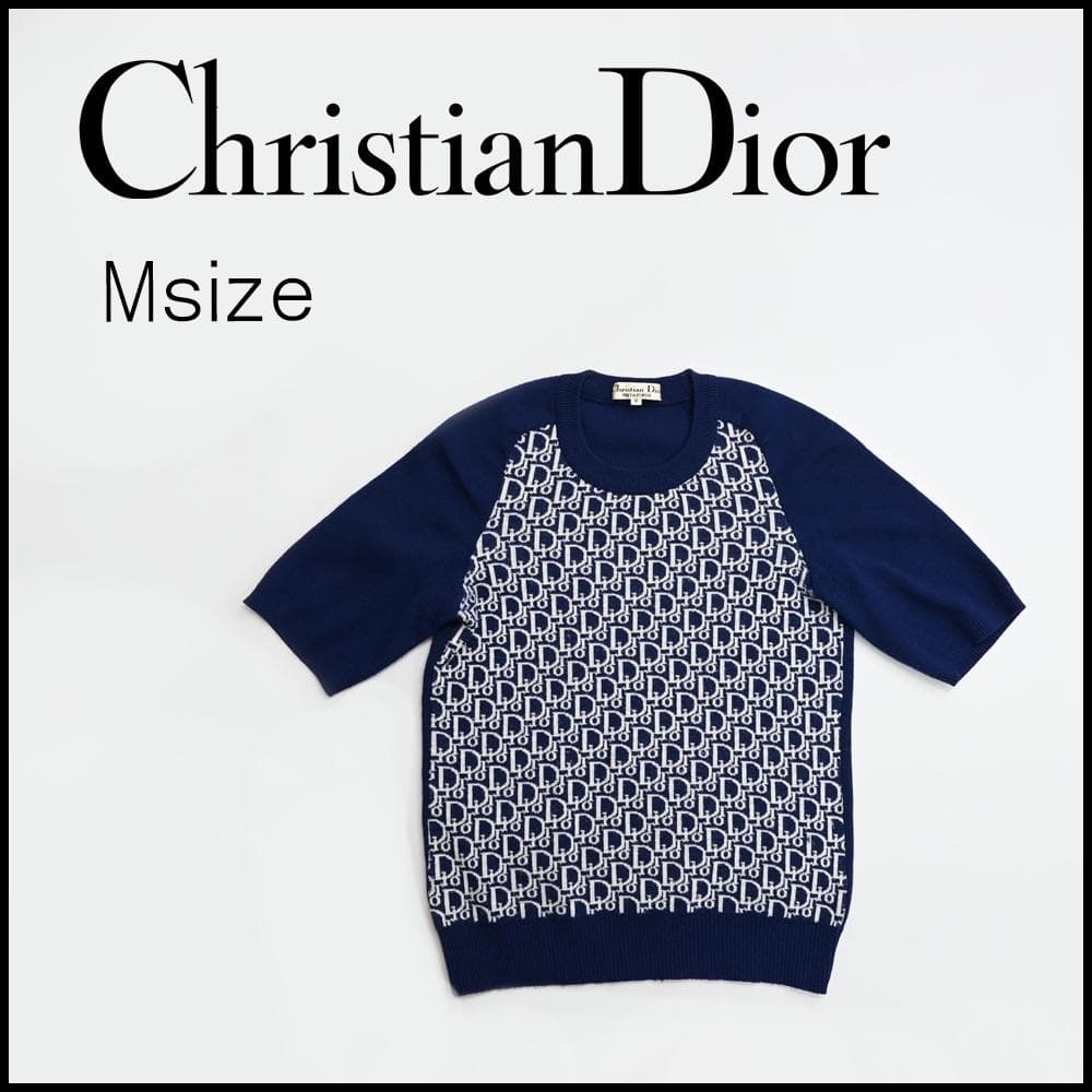 ■ 47651★年 クリスチャンディオール トロッター柄 半袖ニット