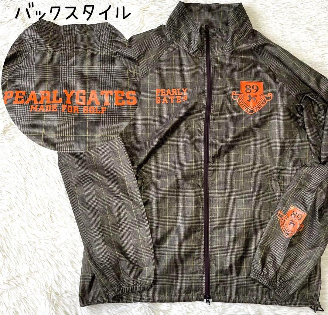パーリーゲイツ ナイロン ジャケット ウィンドブレーカー チェック 千鳥 カーキ
