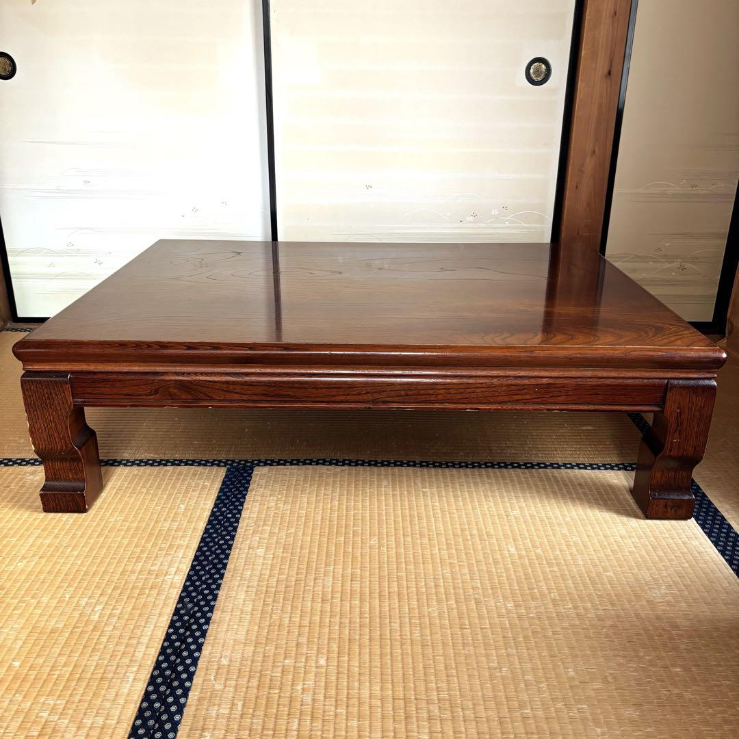 高級座敷机 長方形座卓 木製 アンティーク 杢目 - メルカリ