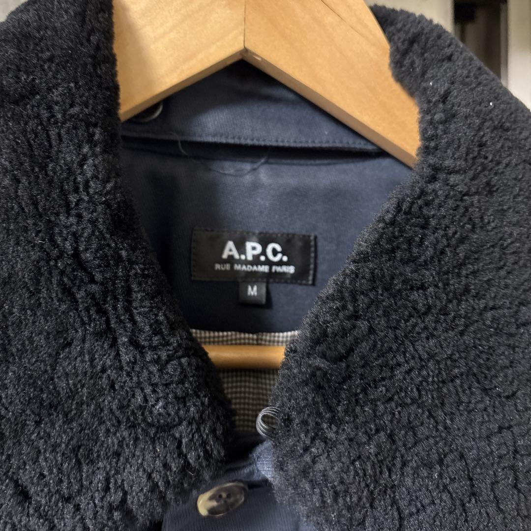 A.P.C. ボア襟ジャケット M ネイビー