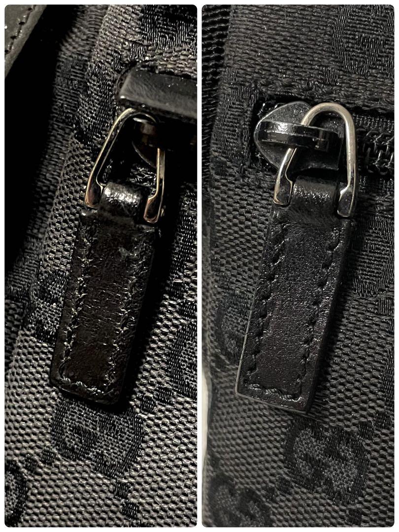【良品】GUCCI ウエストポーチ ボディバッグ GG キャンバス ブラック