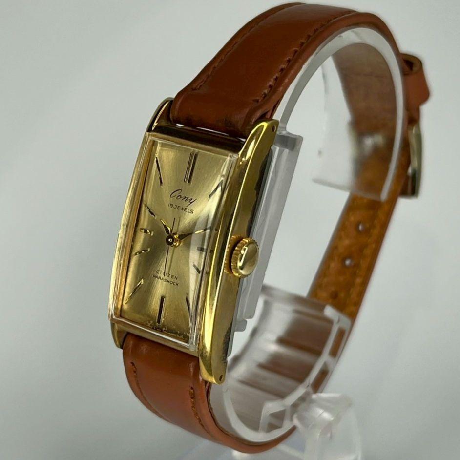 未使用品 CITIZEN レクタングラーケース 19石 ヴィンテージ手巻時計