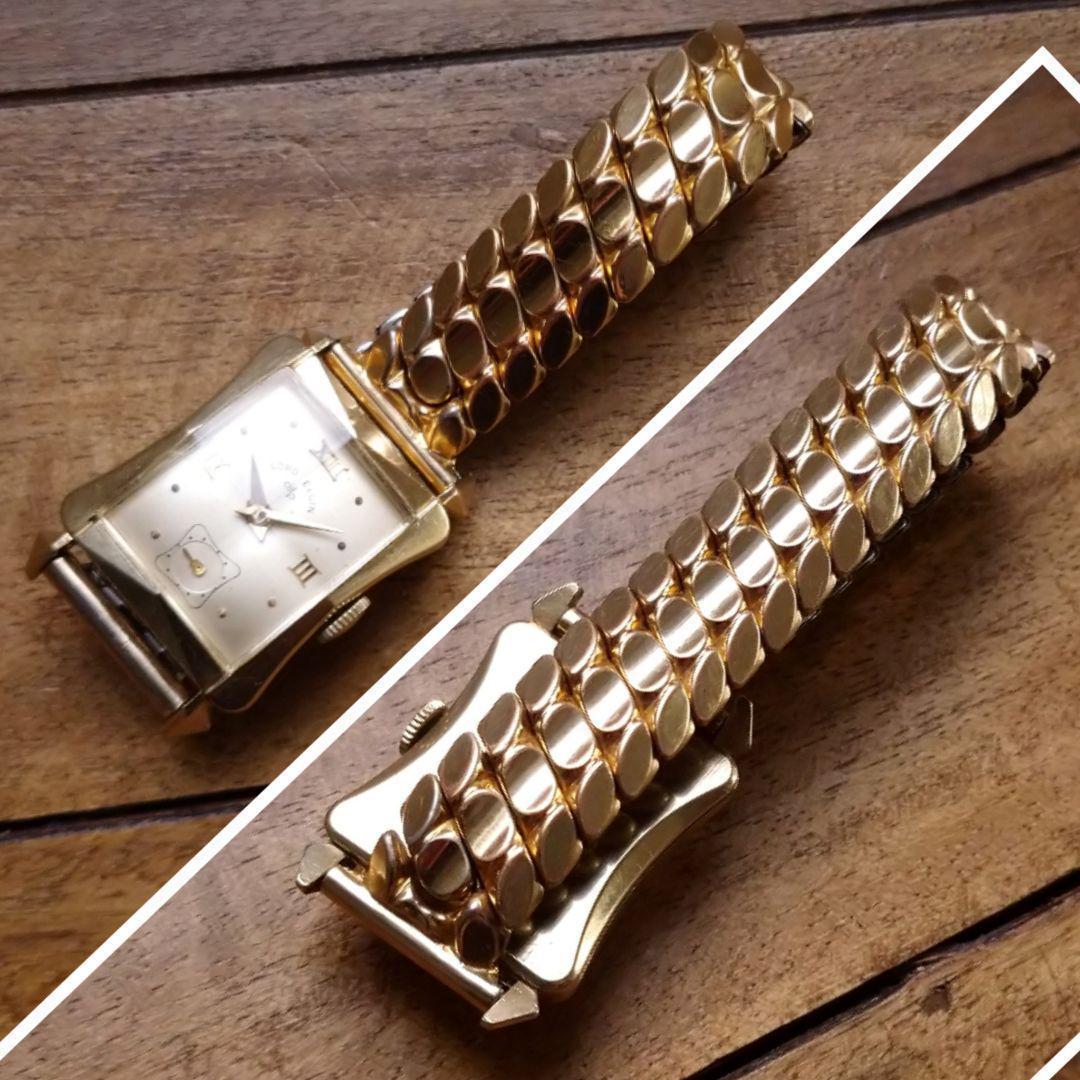 正規品 国内OH アンティーク 手巻 スモセコ 金属ブレス mAYc7-m59005791257 美品 エルジン 14金張 SALE新品