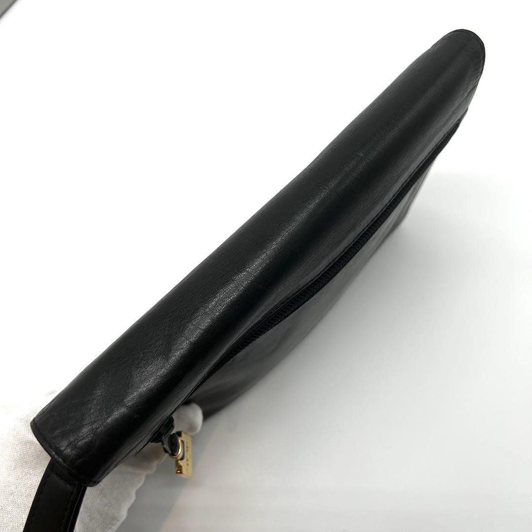 美品✨ロエベ　レザー　クラッチバッグ　アナグラム　レザー　ゴールド金具　メンズ可