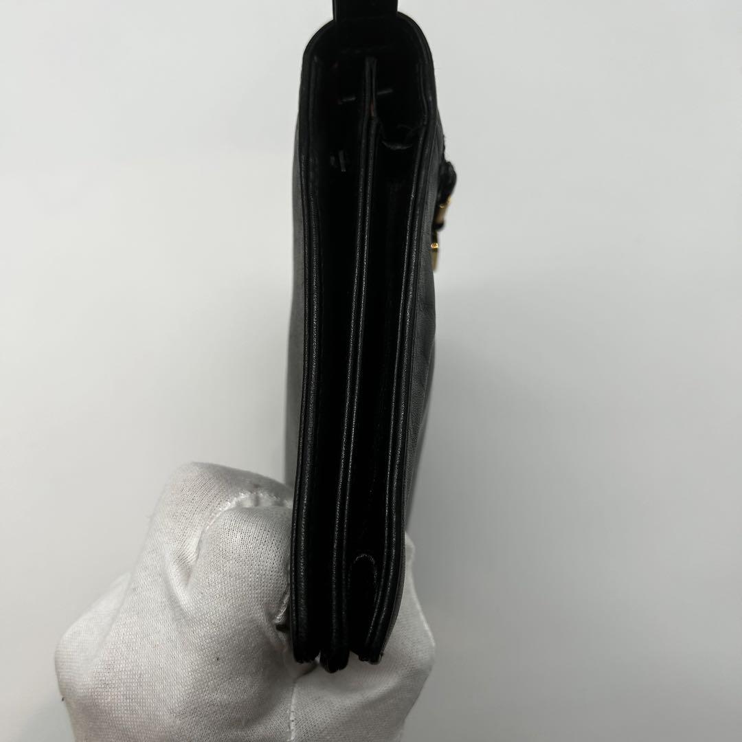 美品✨ロエベ　レザー　クラッチバッグ　アナグラム　レザー　ゴールド金具　メンズ可