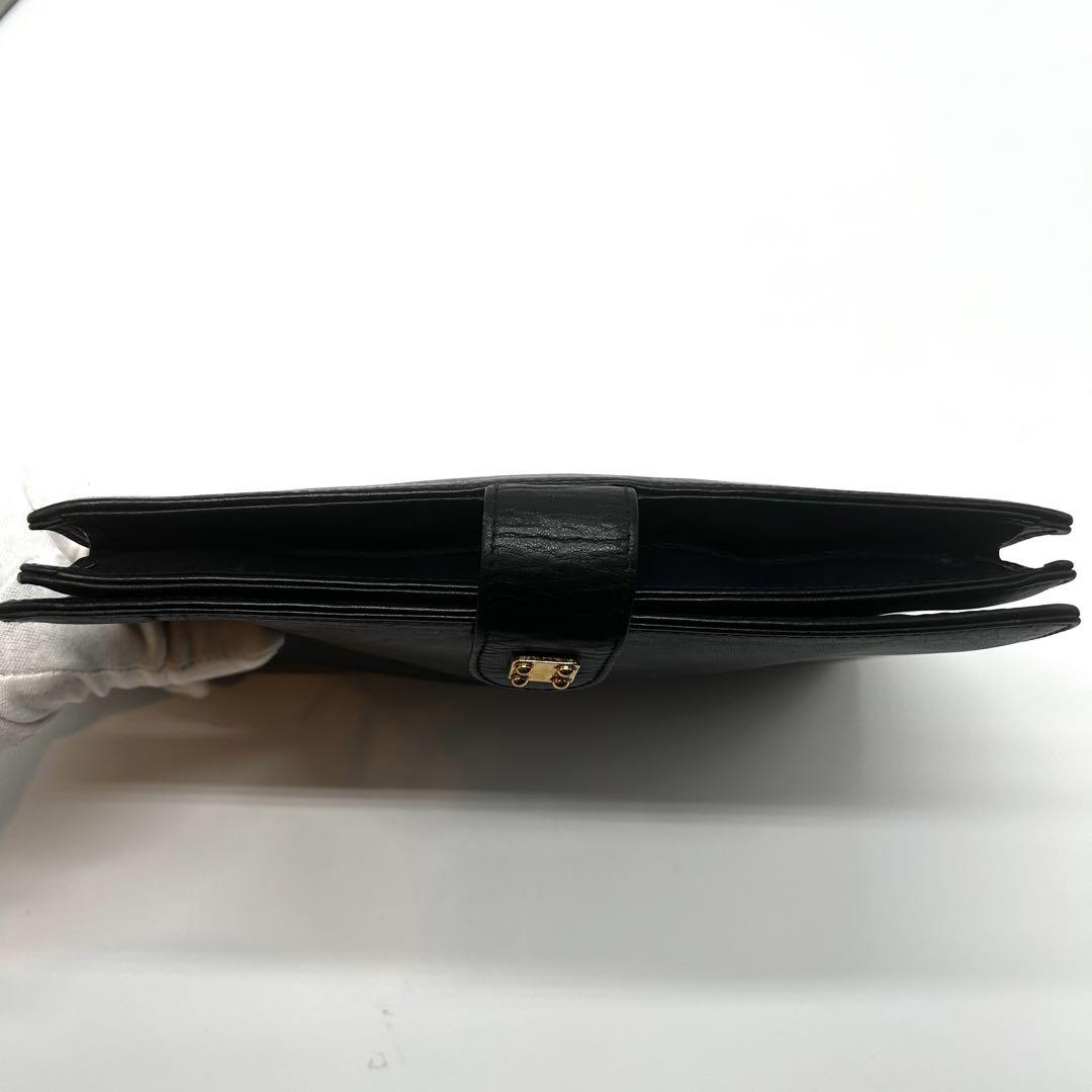 美品✨ロエベ　レザー　クラッチバッグ　アナグラム　レザー　ゴールド金具　メンズ可