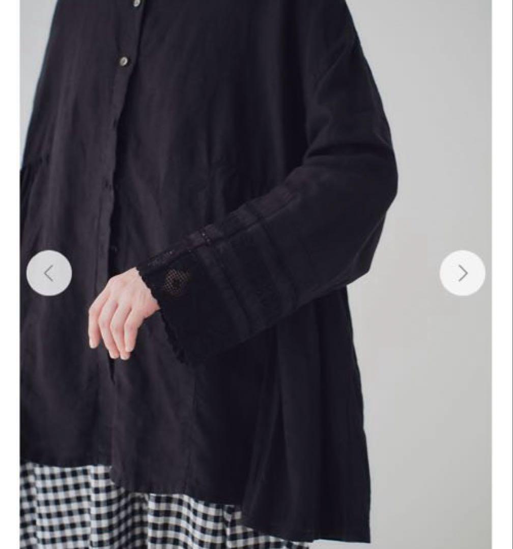 nest Robe リネンレースサイドギャザー2wayブラウス