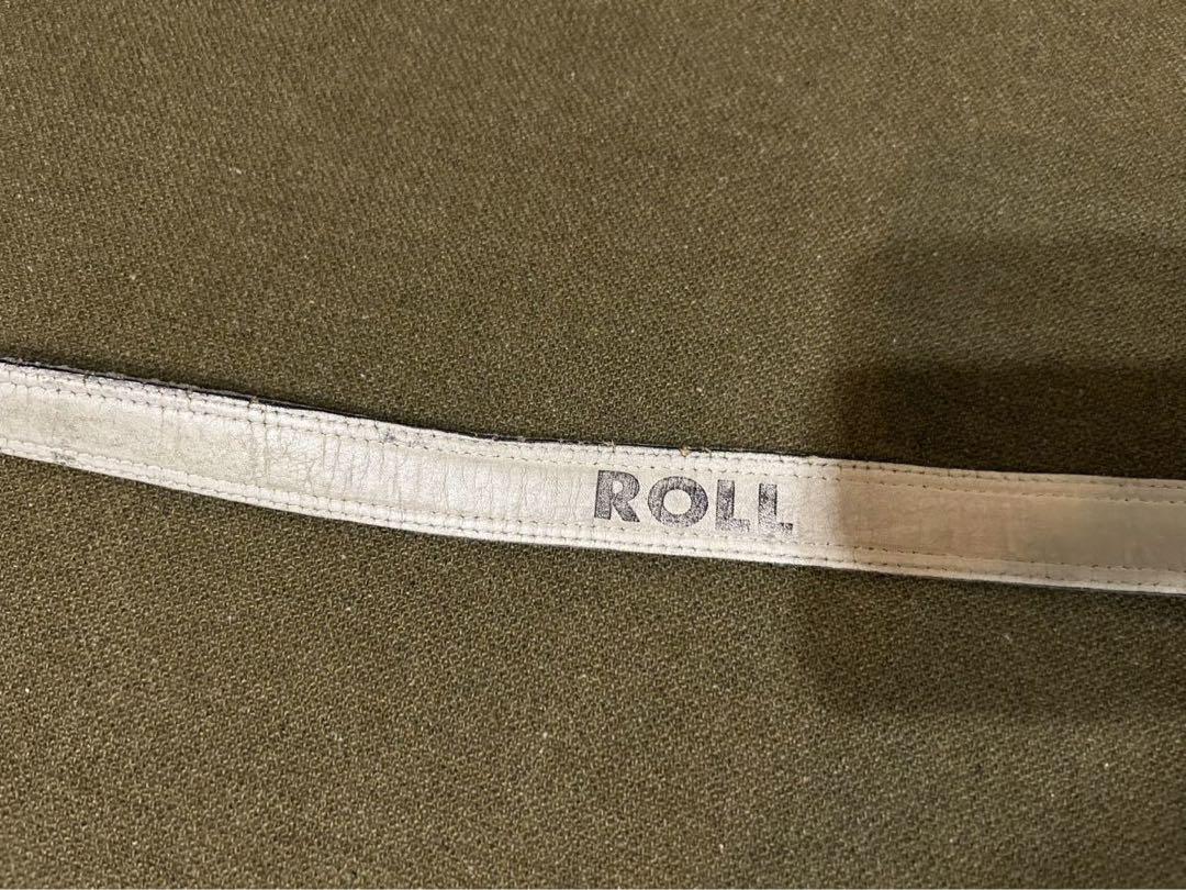 ROLL ロウル チェッカーレザーベルト ホワイト×ブラック 中古
