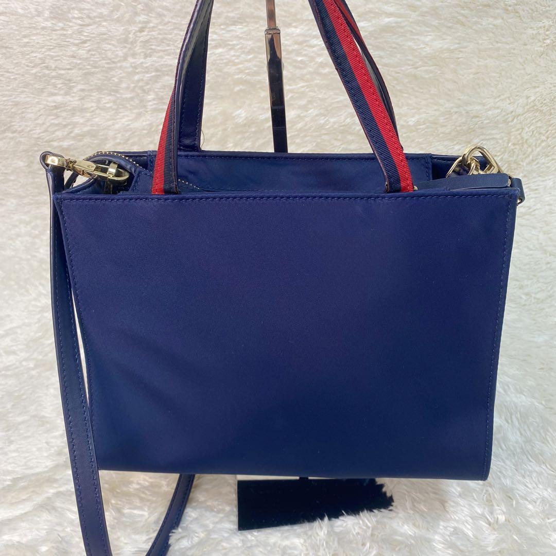 ケイトスペード　ハンドバッグ　ネイビー kate spade 花柄 ハンドバッグ ネイビー