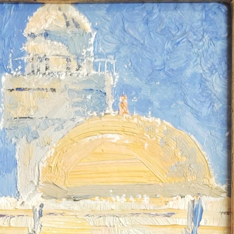 【本物保証】 ロシア油彩絵画　 風景画  /月光荘 原画 油絵 ☆クベツアン☆「バクー」油絵 F0号 ロシア現代絵画 月光荘