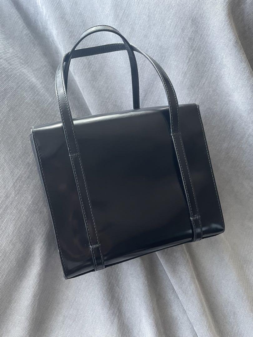 PRADA プラダ エナメルレザー ハンドバッグ黒