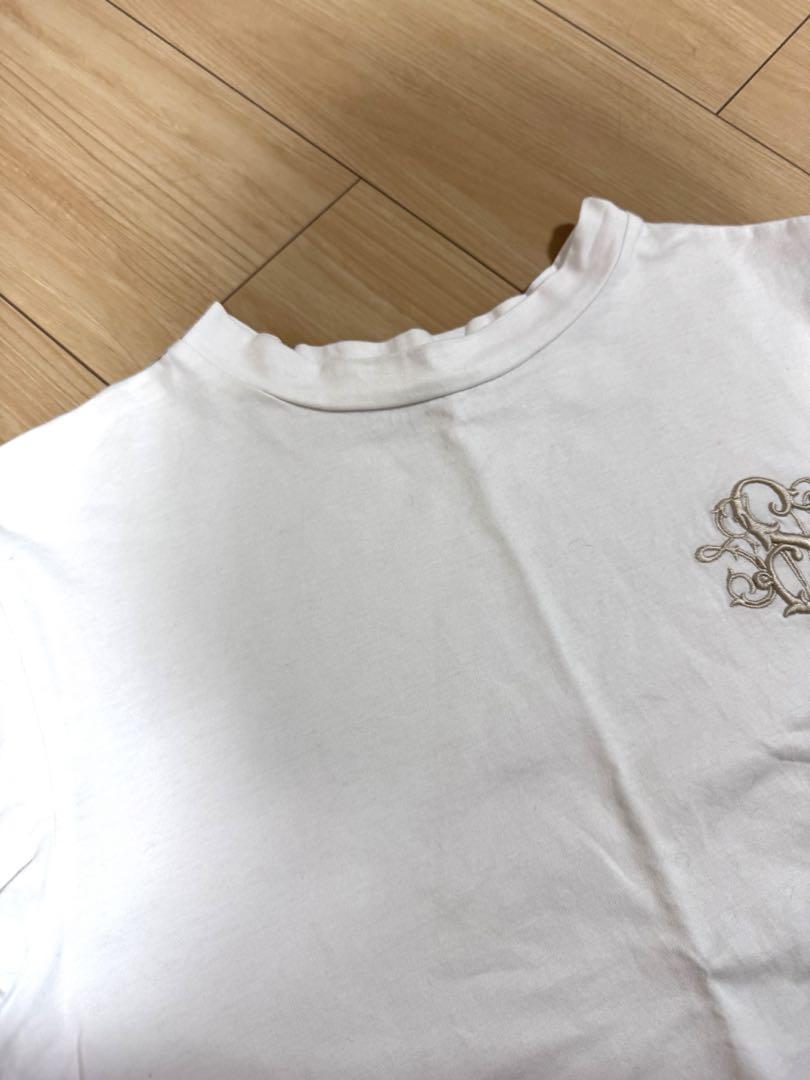 セブンテン　SVT刺繍Tシャツ　ホワイト×ベージュ　Sサイズ