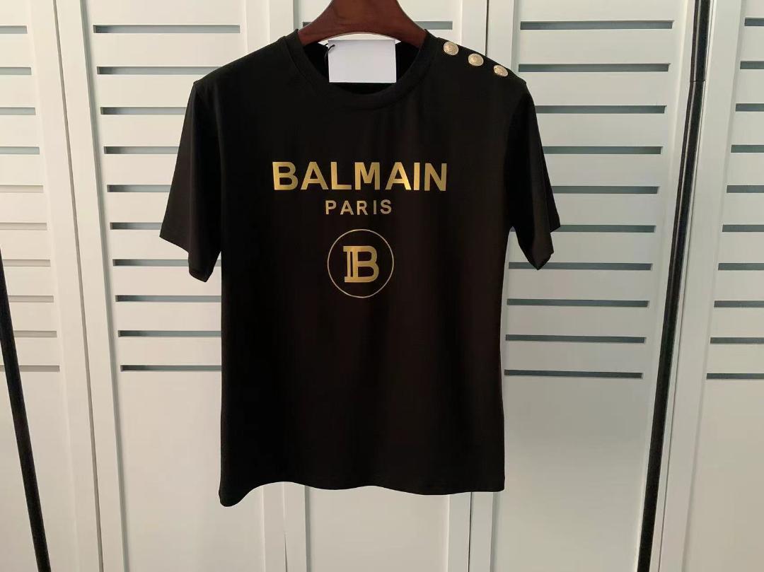 BALMAIN ブラック Tシャツ ロゴプリント - メルカリ