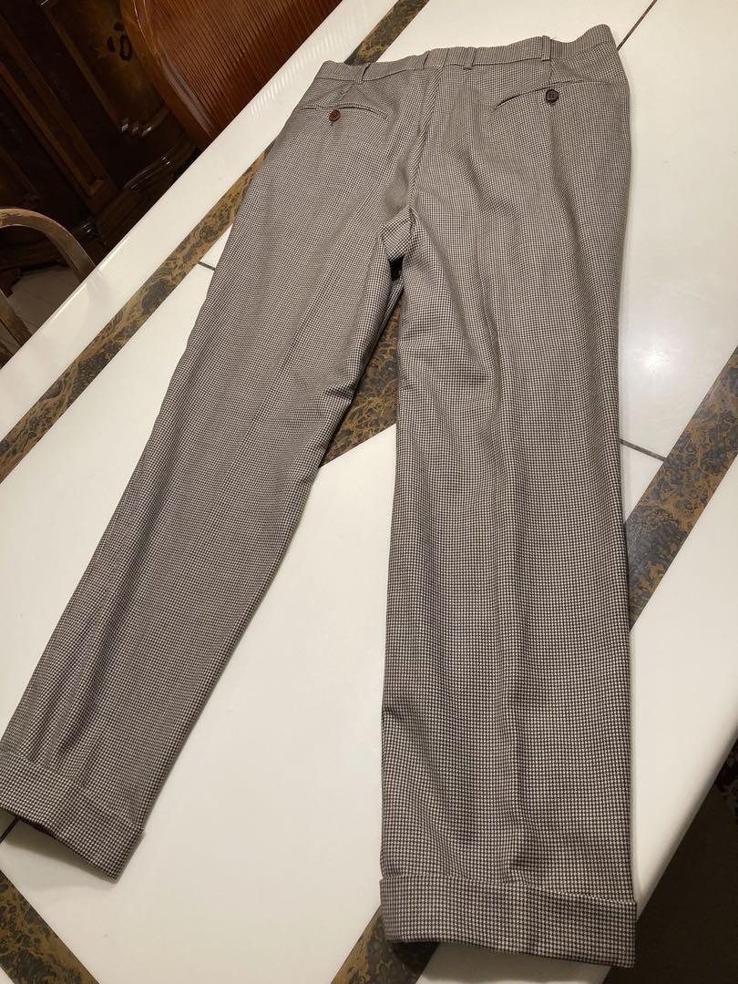 イザイア　千鳥柄　スーツ　秋冬物　ベージュ
