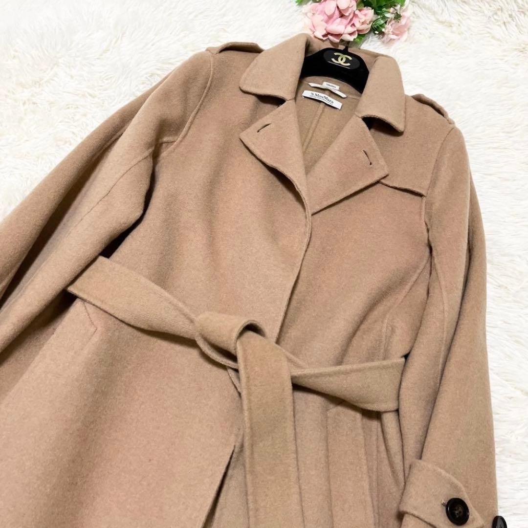 美品 エスマックスマーラ クチートアマーノ キャメル 人気 ロング丈 38 美品 エスマックスマーラ クチートアマーノ キャメル 人気 ロング丈 38