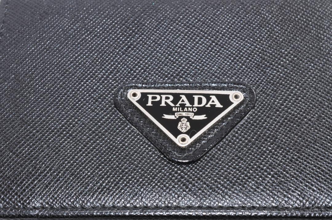 PRADA プラダ レディース 三つ折り財布 ブラック 黒
