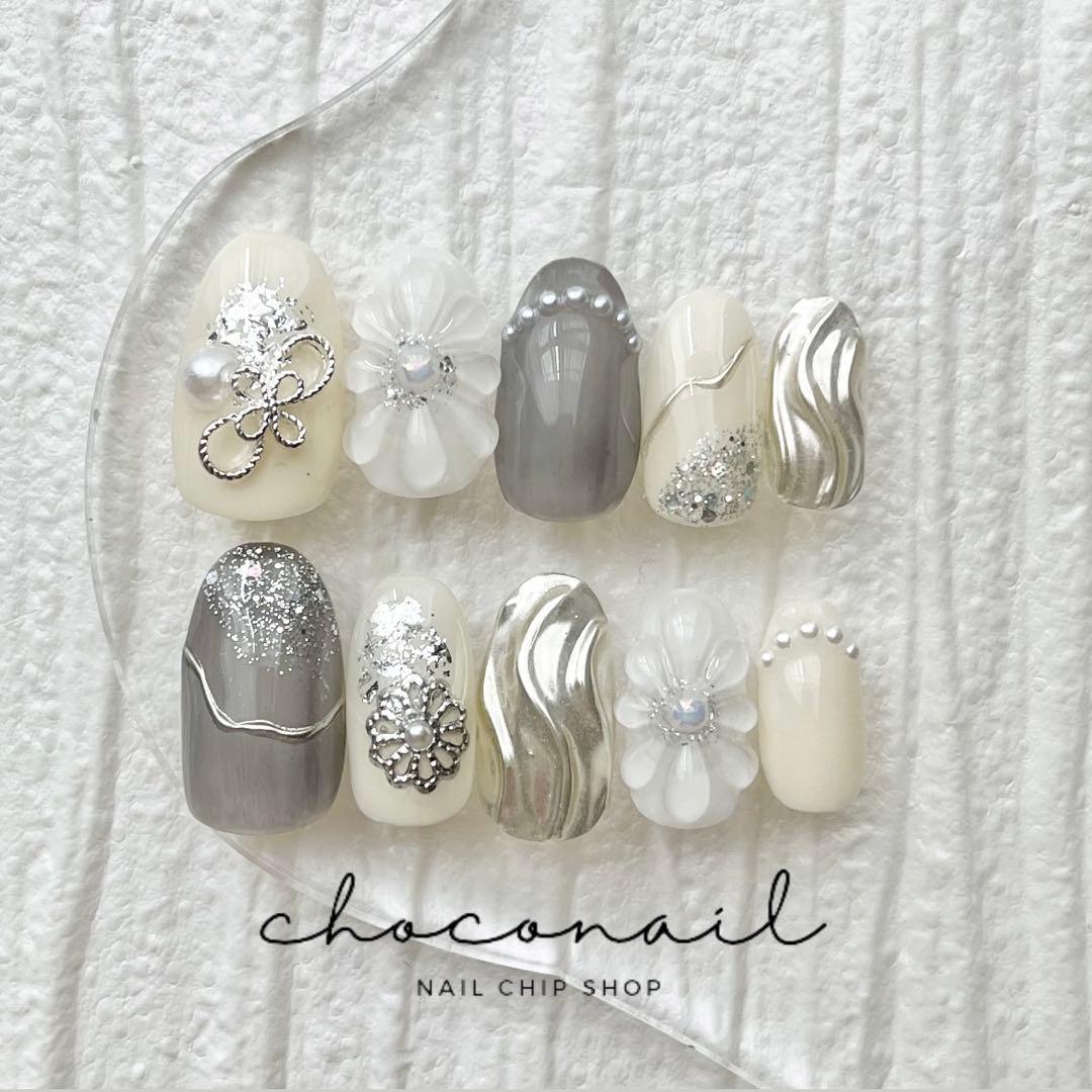 振袖ネイル 専用ページ 振袖ネイル 和柄ネイル 専用ページ 振り袖 紺 ネイルチップ 成人式