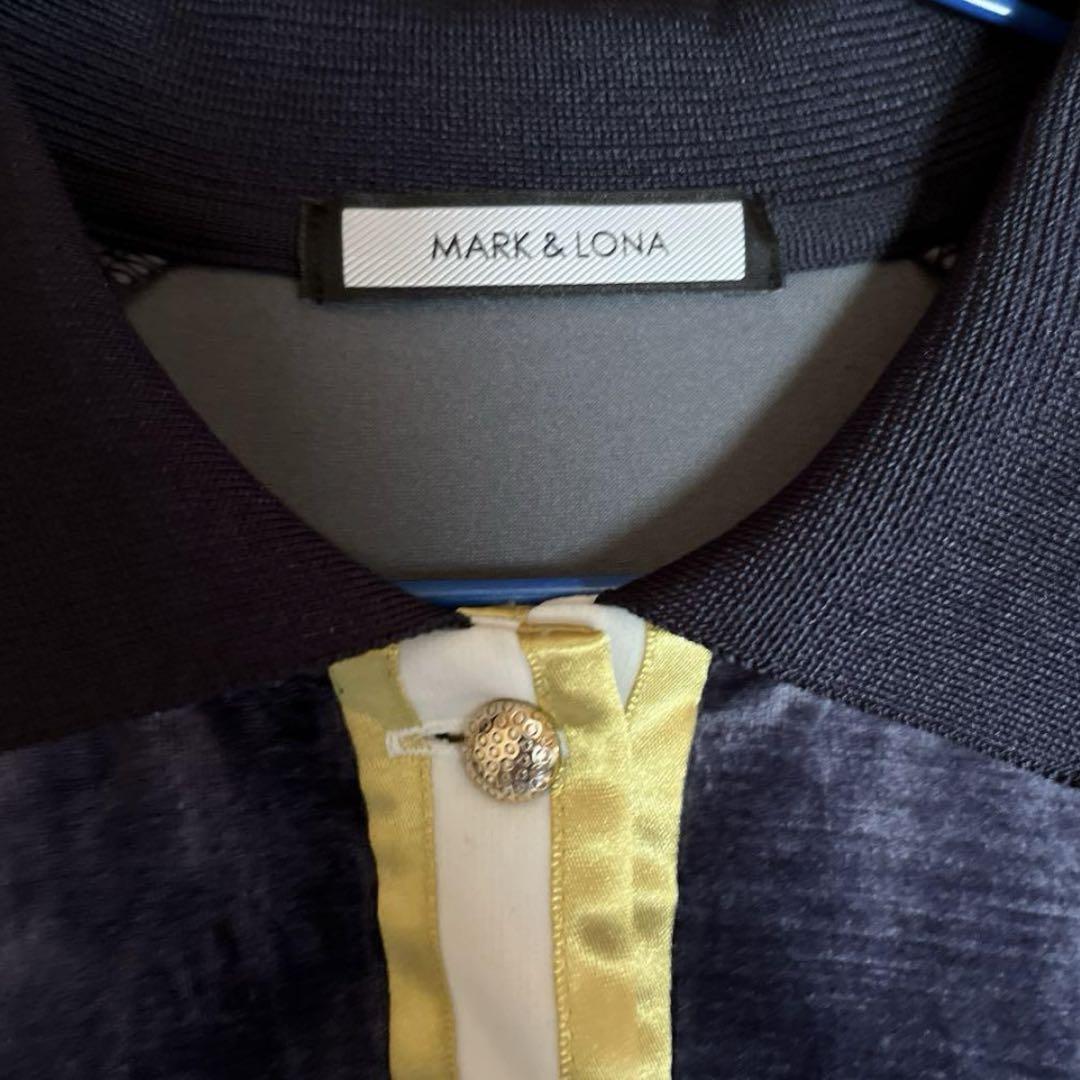 美品 MARK＆LONA マークアンドロナ ベロア半袖ワンピース ゴルフウェア