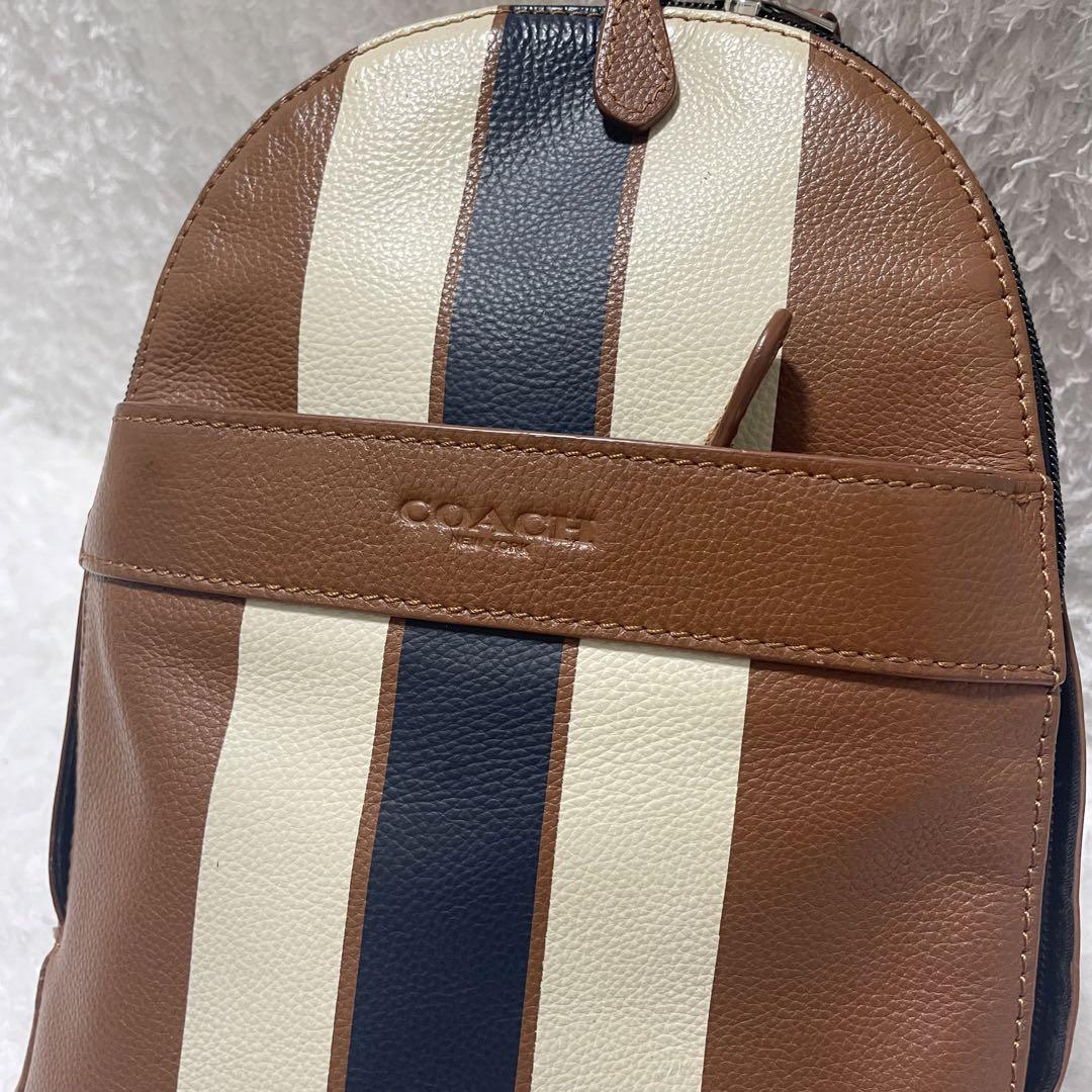 【良品】コーチ　ボディバッグ　ショルダーバッグ　レザー　シグネチャー