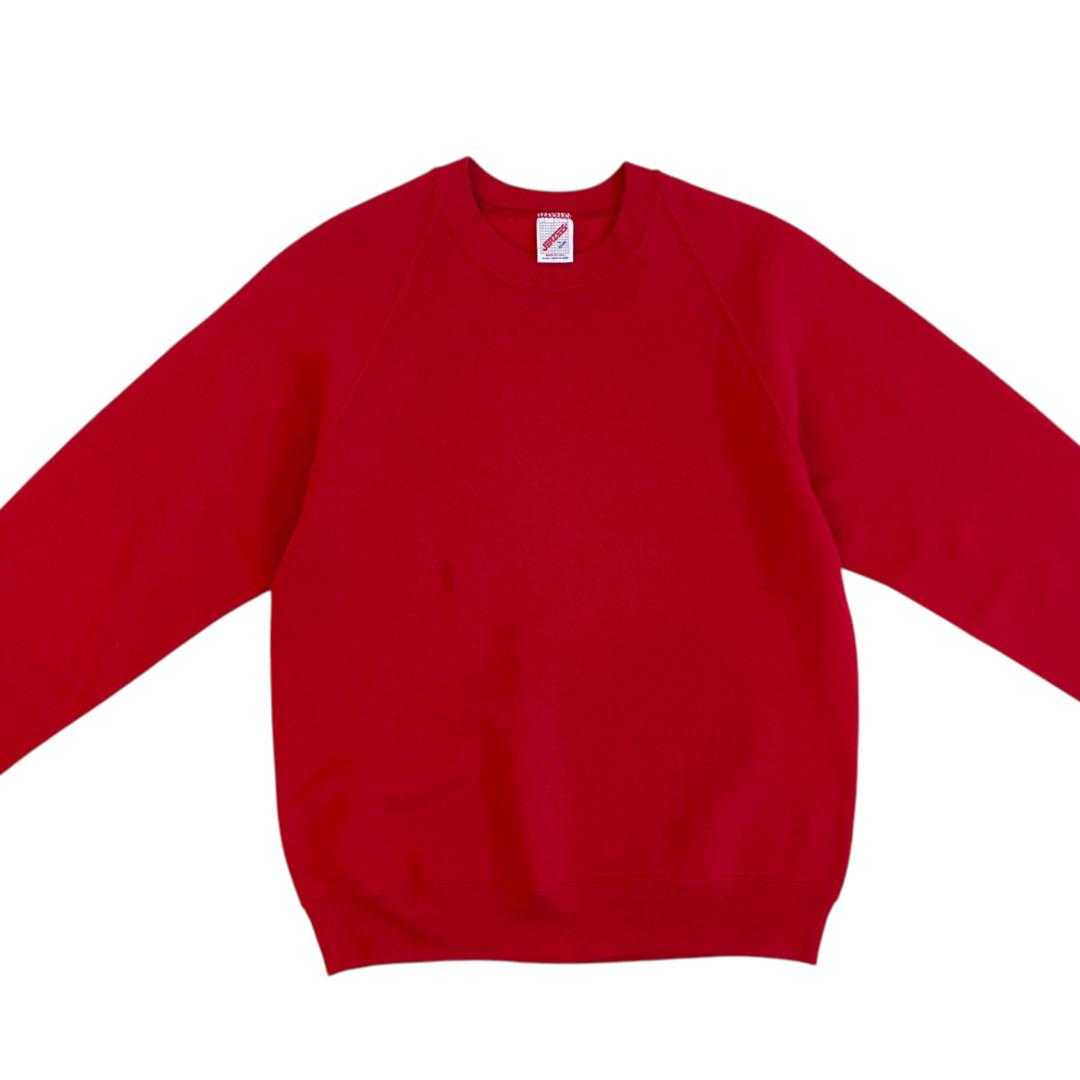 古着 80年代 ジャージーズ ワンカラー ラグラン スウェット レッド US製