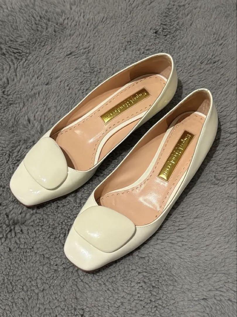 【美品】RUPERT SANDERSON フラットパンプス ホワイト 37