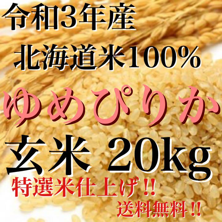 令和3年産北海道米100%ゆめぴりか玄米20キロ 【返品送料無料】 令和3年産北海道米100%ゆめぴりか玄米20キロ 【返品送料無料】