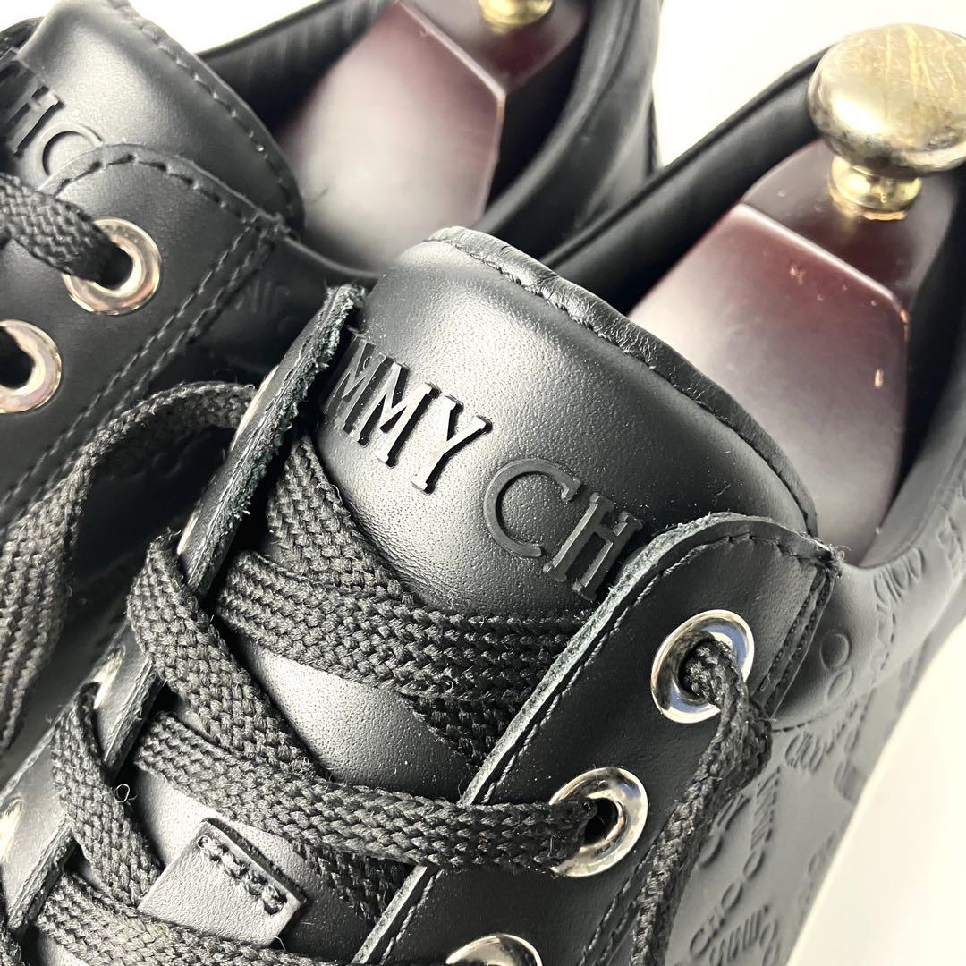 【美品】JIMMY CHOO シルバースタースタッズ　スニーカー 総柄　黒　27