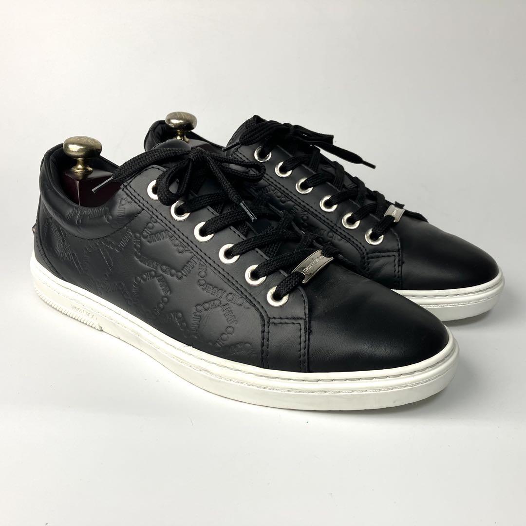 【美品】JIMMY CHOO シルバースタースタッズ　スニーカー 総柄　黒　27