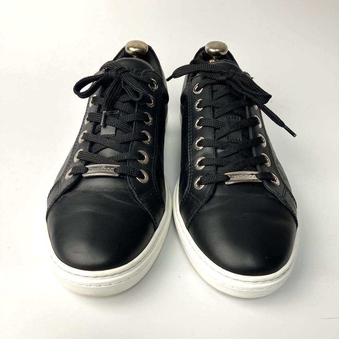 【美品】JIMMY CHOO シルバースタースタッズ　スニーカー 総柄　黒　27