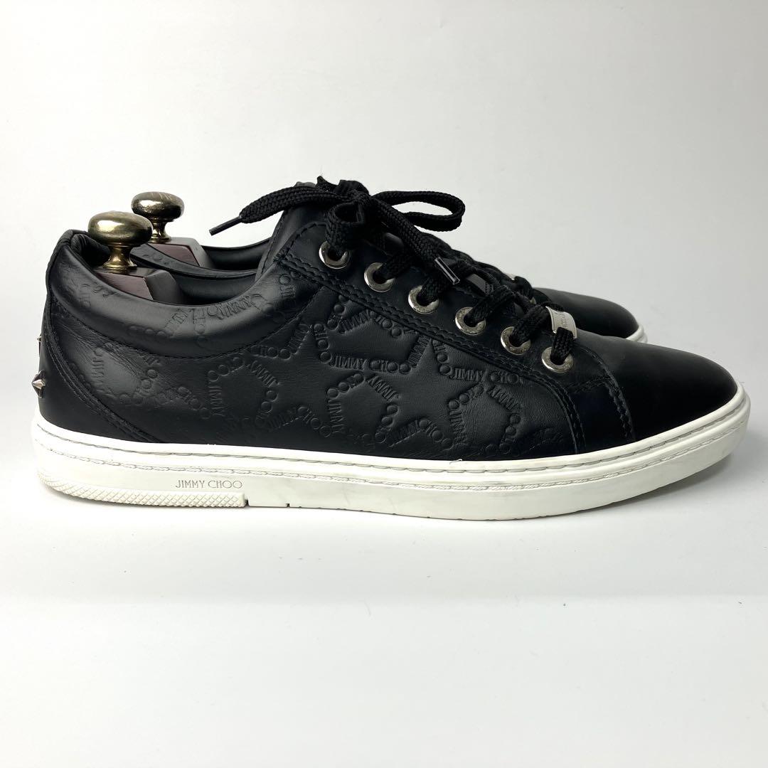 【美品】JIMMY CHOO シルバースタースタッズ　スニーカー 総柄　黒　27