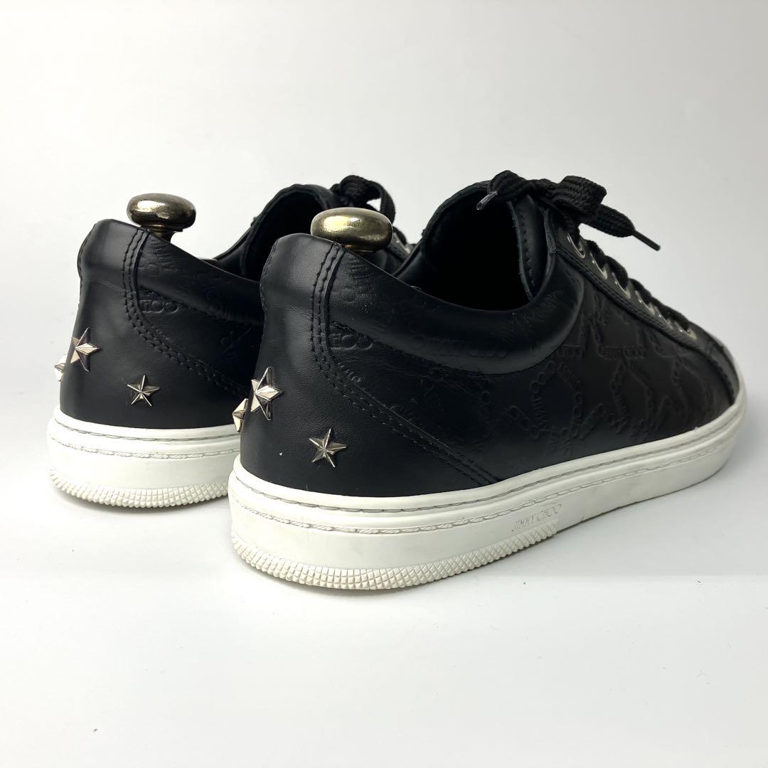 【美品】JIMMY CHOO シルバースタースタッズ　スニーカー 総柄　黒　27