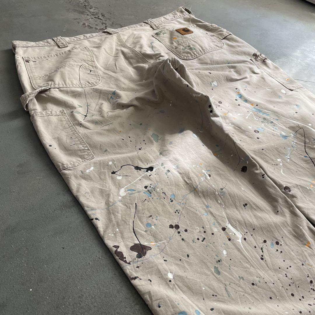 Carhartt size44 極太 ペイント paint work pants
