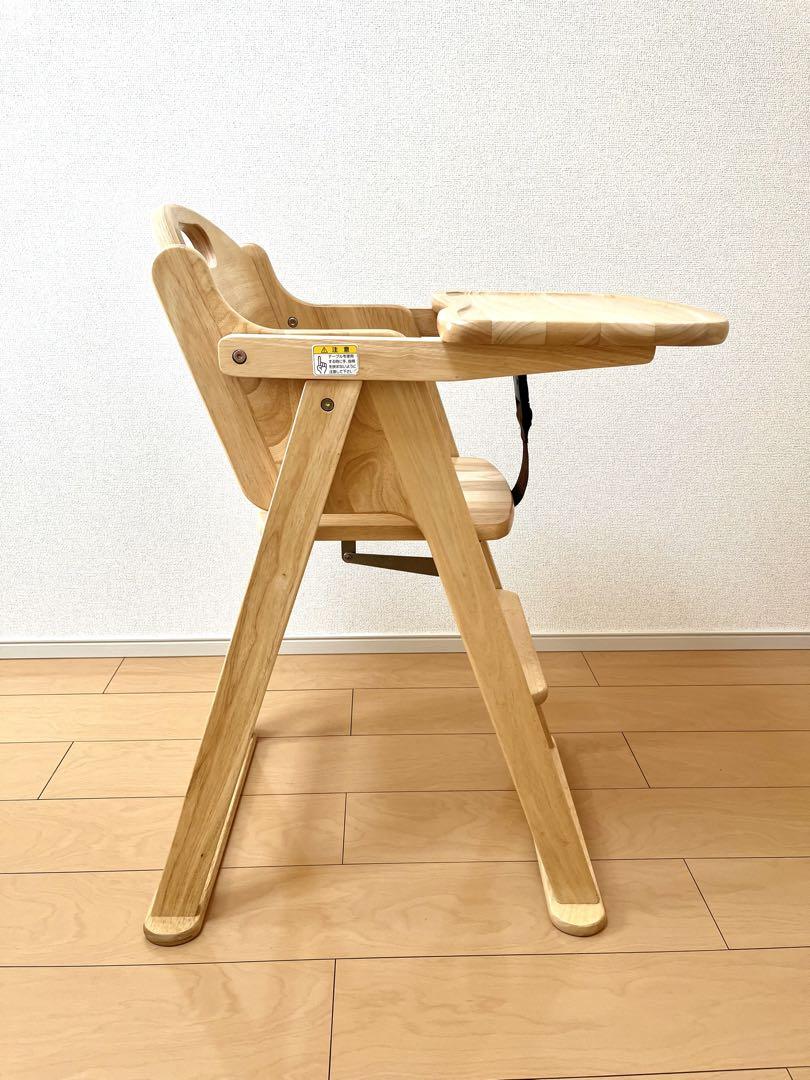 極美品★ KATOJI カトージ 木製 折りたたみハイチェアナチュラル