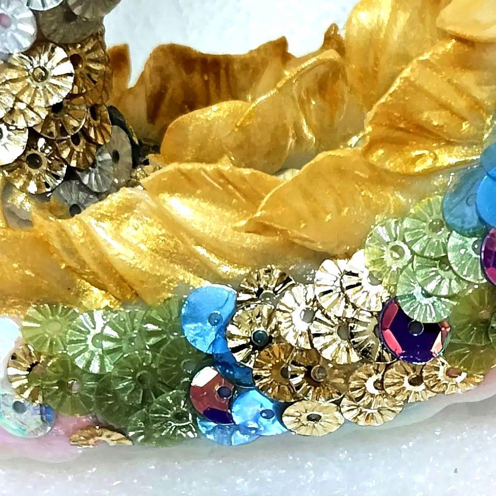 ハンドメイド 水晶と龍　アートオブジェ　龍の置物
