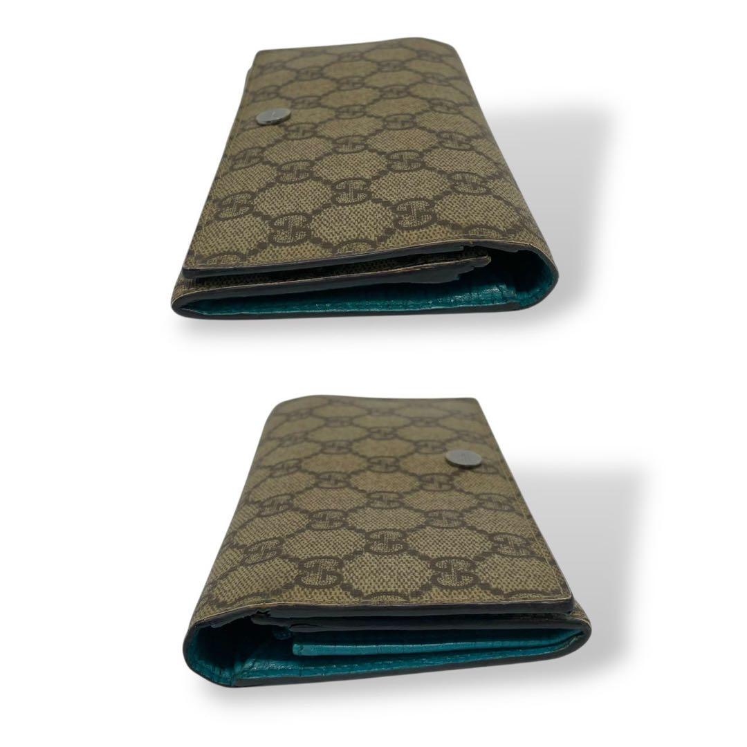 極美品　GUCCI グッチ 長財布 二つ折り財布 pvc GGスプリーム ブルー