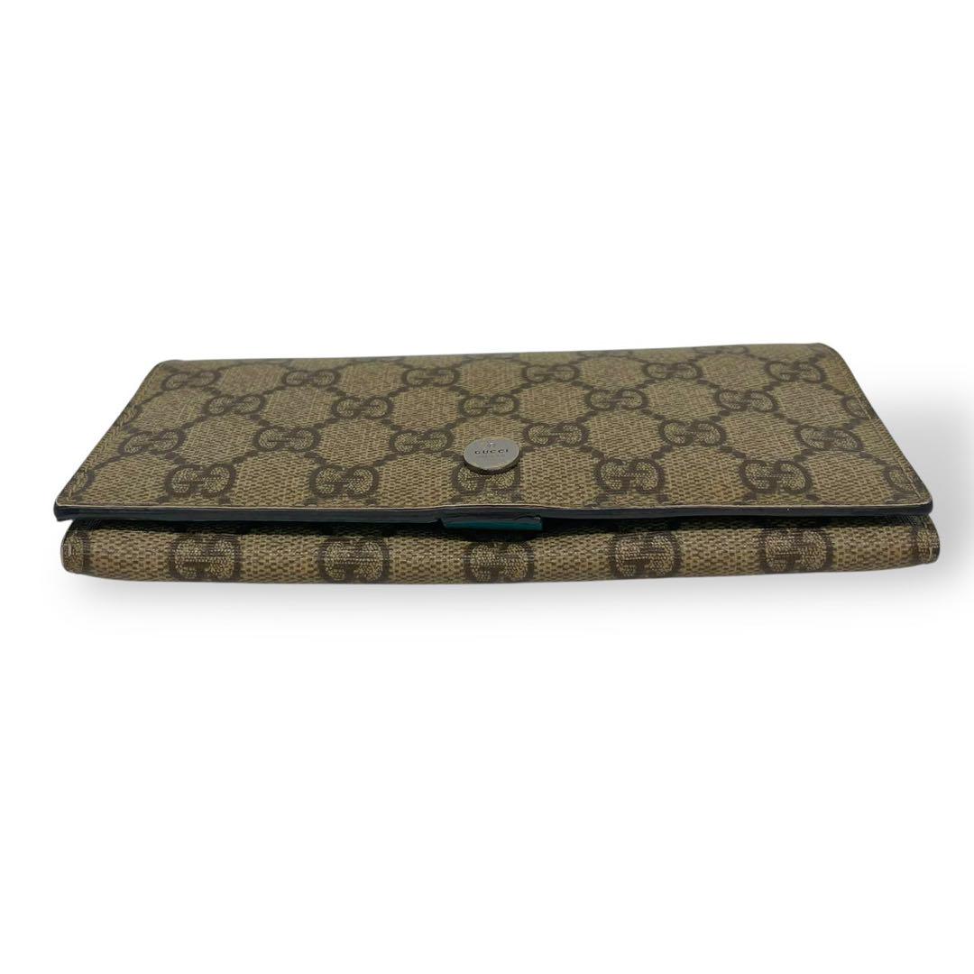 極美品　GUCCI グッチ 長財布 二つ折り財布 pvc GGスプリーム ブルー