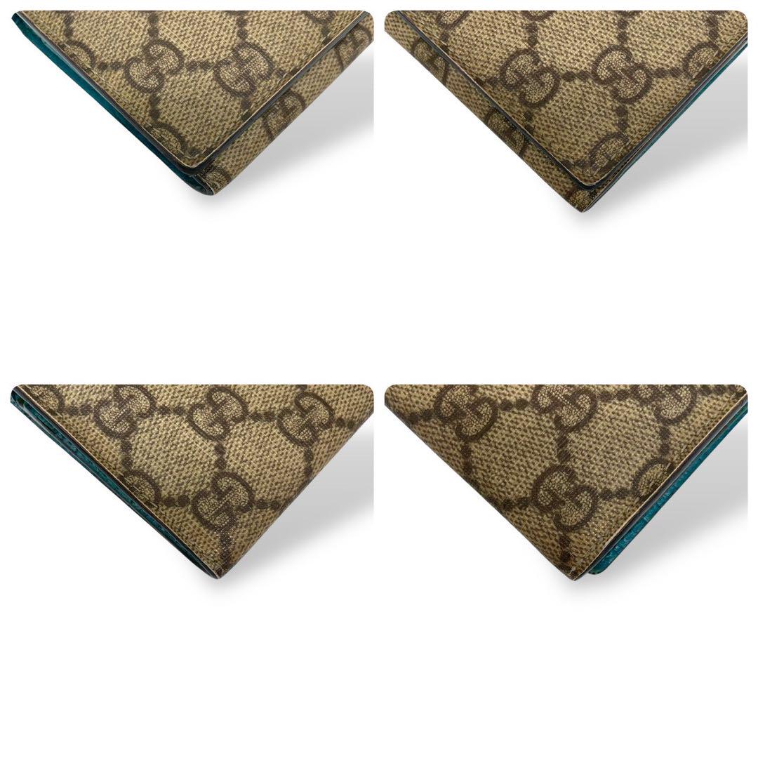 極美品　GUCCI グッチ 長財布 二つ折り財布 pvc GGスプリーム ブルー